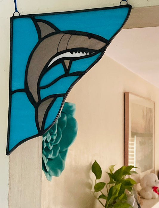 Out Of The Blue - Great White Shark Corner Design