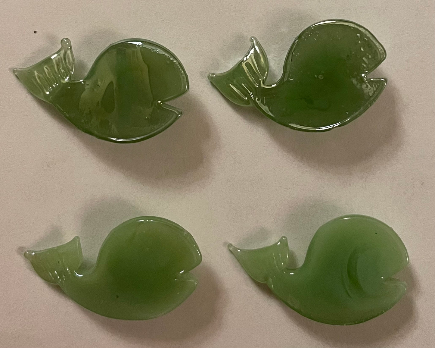 Miniature Glass Whales - Green