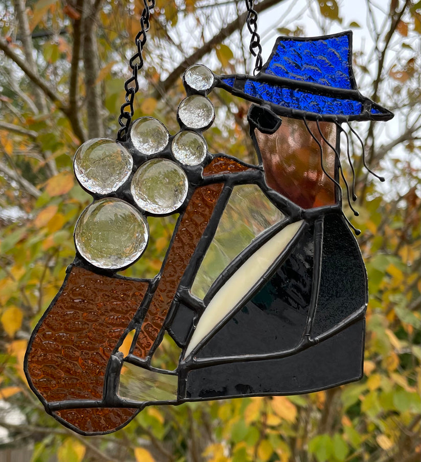 All That Jazz Saxophone Player Suncatcher Heaven Glass Art