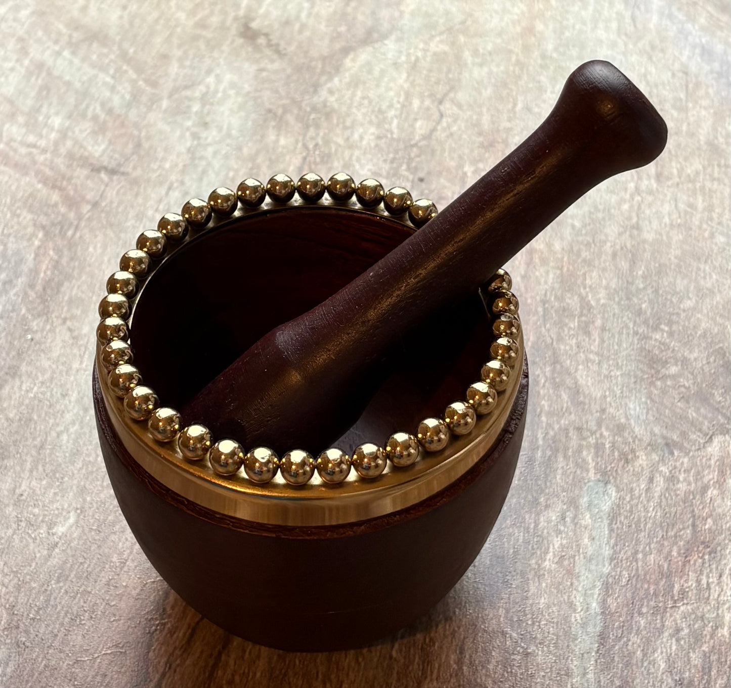 Wooden Mortar & Pestie Spice Grinder