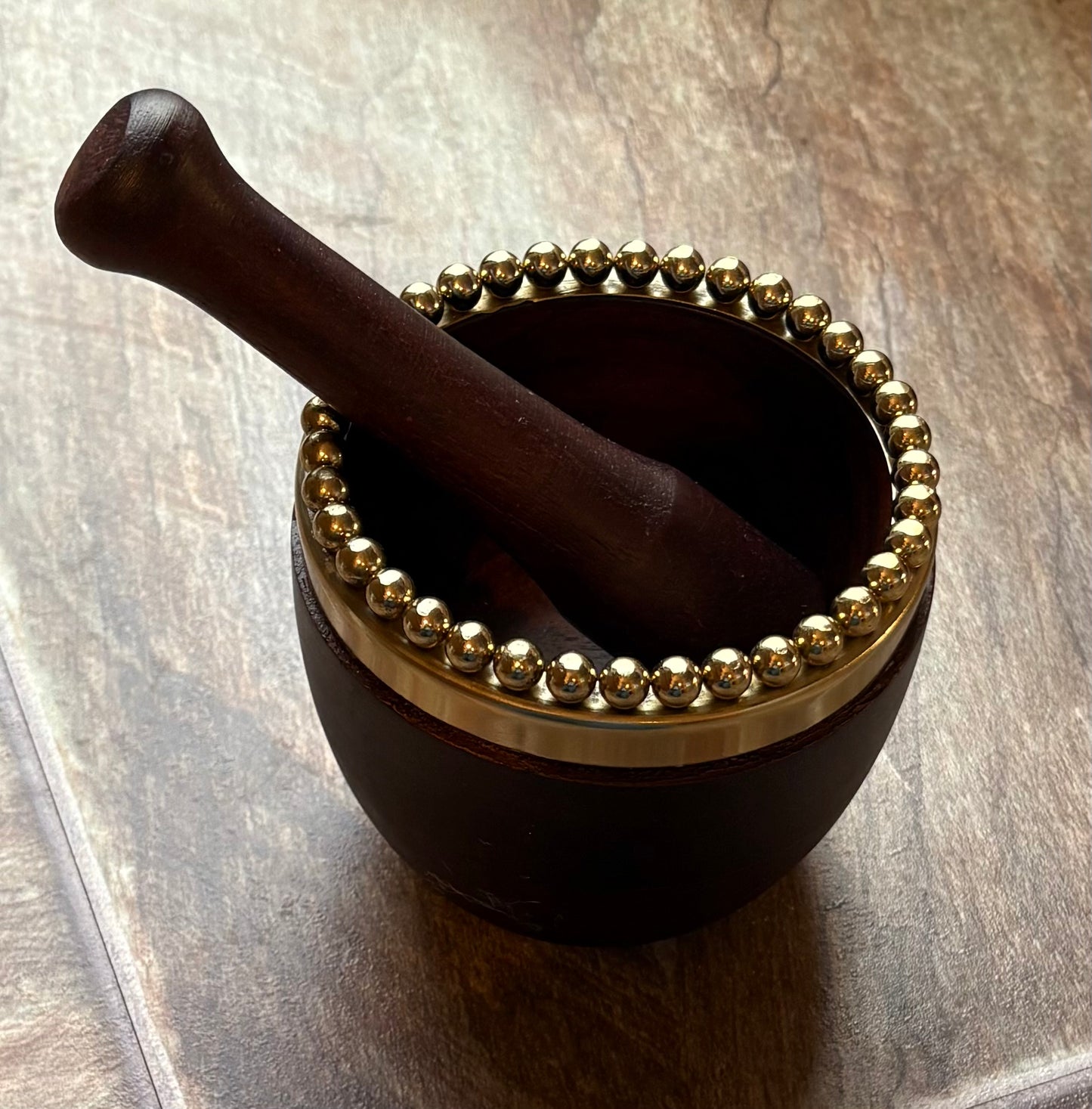 Wooden Mortar & Pestie Spice Grinder
