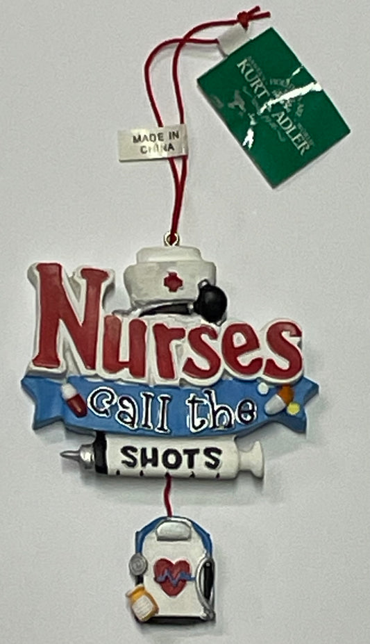 Nurses Call the Shots Christmas Ornament