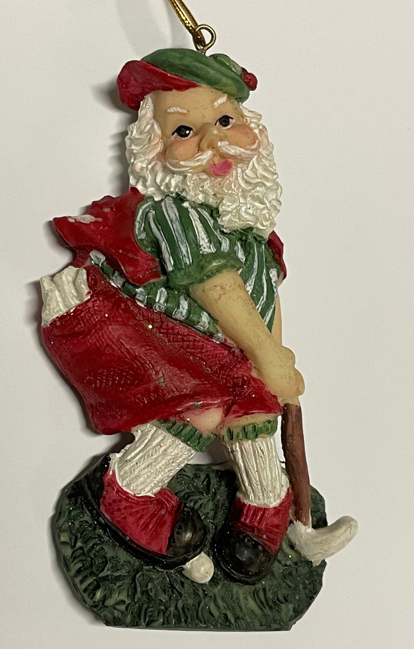 Golfing Santa Christmas Ornament