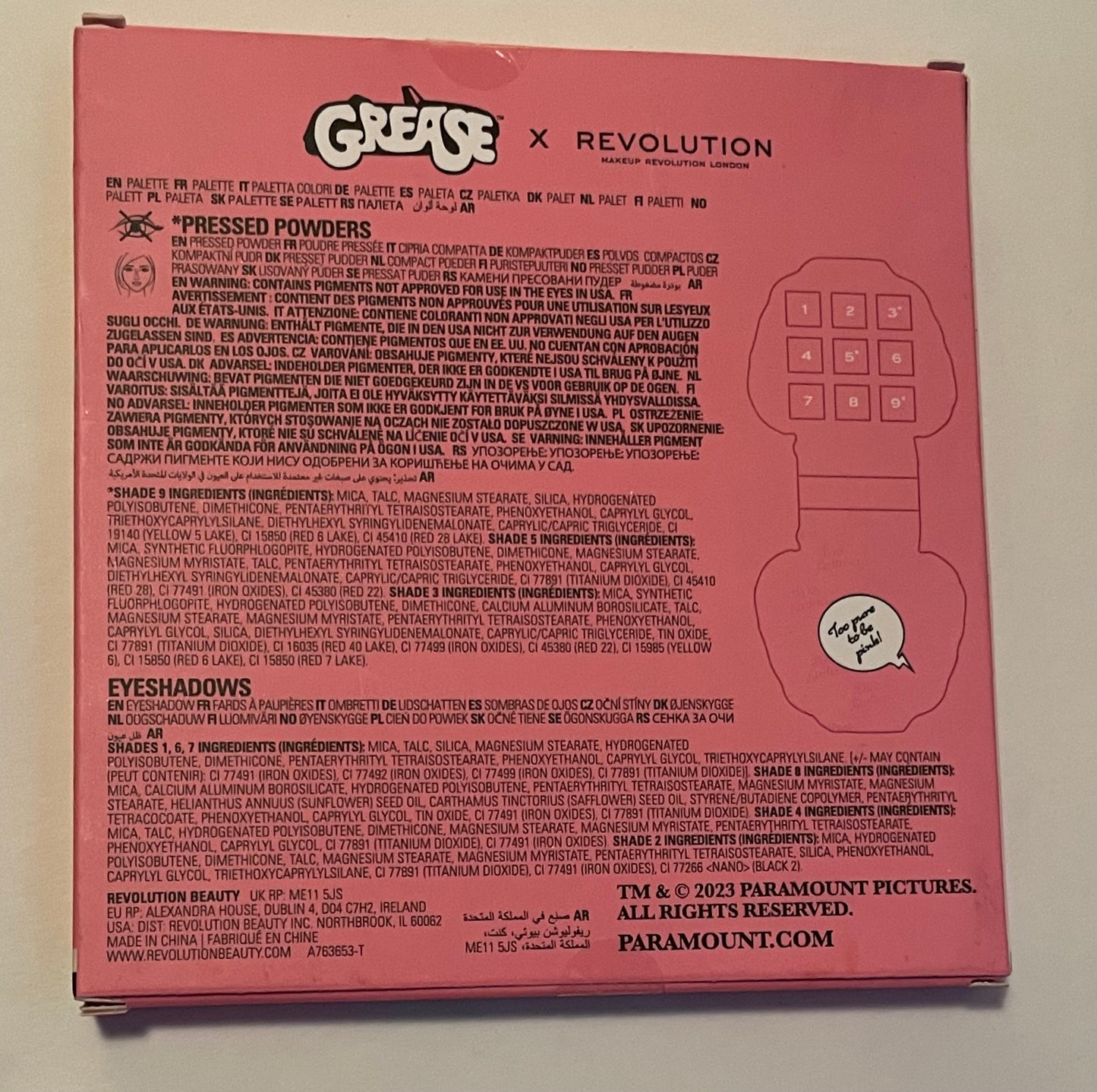 Gen X - Grease Pink Ladies Eyeshadow Palette