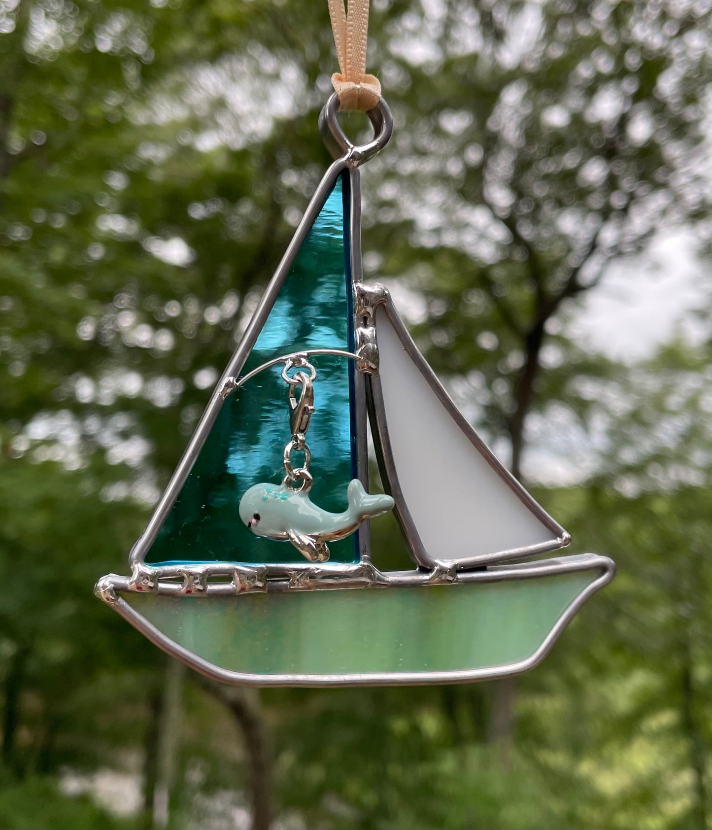 Charmcatchers - Sailboat w/ Sea Turtle & Whale Charm