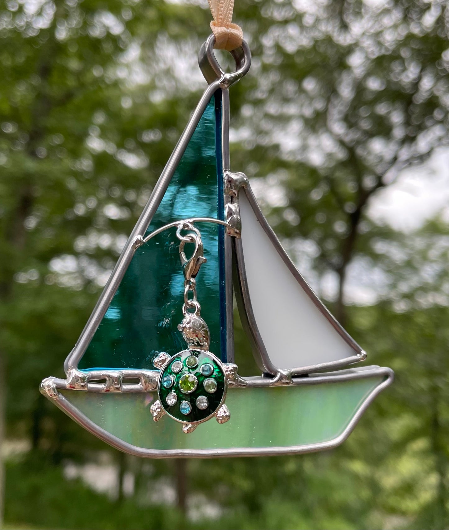 Charmcatchers - Sailboat w/ Sea Turtle & Whale Charm