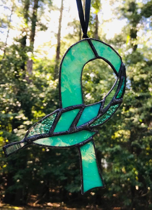 Feather Ovarian Cancer Ribbon